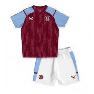 Kids Aston Villa Thuis tenue 2023-24 Korte Mouw (+ Korte broeken)