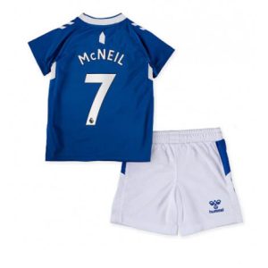 Kids Everton Dwight McNeil #7 Thuis tenue 2022-23 Korte Mouw (+ Korte broeken)