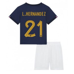 Kids Frankrijk Lucas Hernandez #21 Thuis tenue WK 2022 Korte Mouw (+ Korte broeken)