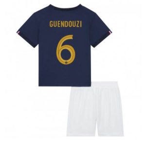 Kids Frankrijk Matteo Guendouzi #6 Thuis tenue WK 2022 Korte Mouw (+ Korte broeken)