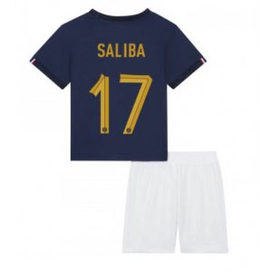Kids Frankrijk William Saliba #17 Thuis tenue WK 2022 Korte Mouw (+ Korte broeken)