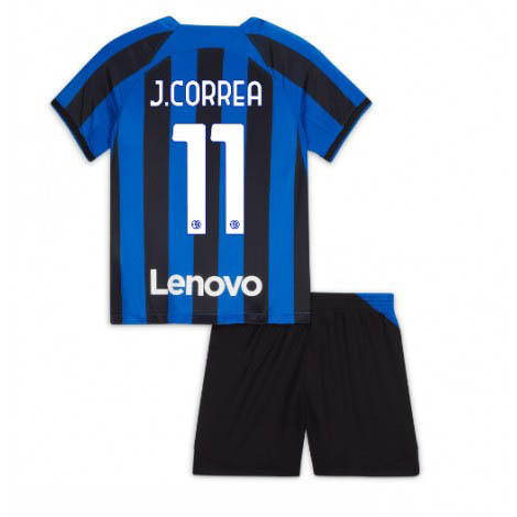 Kids Inter Milan Joaquin Correa #11 Thuis tenue 2022-23 Korte Mouw (+ Korte broeken)
