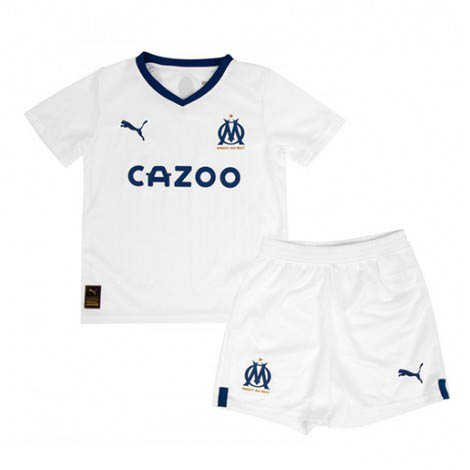 Kids Olympique de Marseille Thuis tenue 2022-23 Korte Mouw (+ Korte broeken)