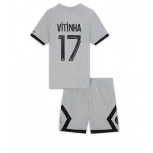 Kids Paris Saint-Germain Vitinha Ferreira #17 Uit tenue 2022-23 Korte Mouw (+ Korte broeken)