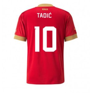 Servië Dusan Tadic #10 Thuis tenue Mensen WK 2022 Korte Mouw