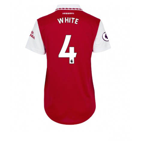 Dames Arsenal Benjamin White #4 Thuis tenue 2022-23 Korte Mouw
