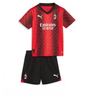 Kids AC Milan Thuis tenue 2023-24 Korte Mouw (+ Korte broeken)