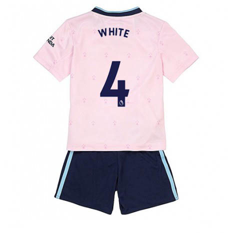 Kids Arsenal Benjamin White #4 Derde tenue 2022-23 Korte Mouw (+ Korte broeken)