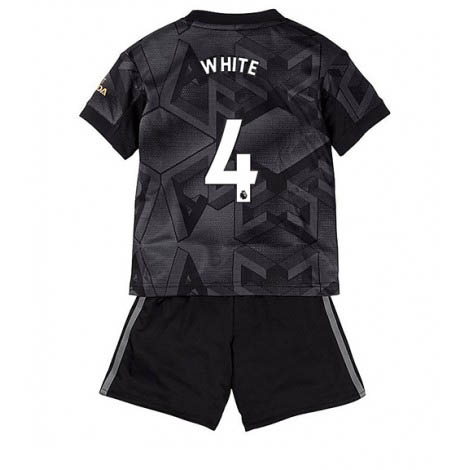 Kids Arsenal Benjamin White #4 Uit tenue 2022-23 Korte Mouw (+ Korte broeken)