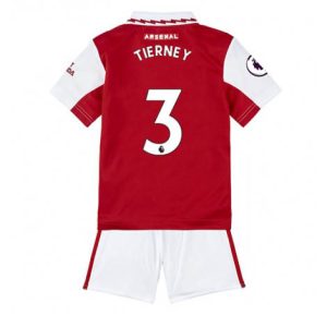 Kids Arsenal Kieran Tierney #3 Thuis tenue 2022-23 Korte Mouw (+ Korte broeken)