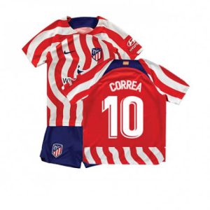 Kids Atletico Madrid Angel Correa #10 Thuis tenue 2022-23 Korte Mouw (+ Korte broeken)