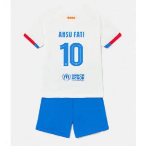 Kids Barcelona Ansu Fati #10 Uit tenue 2023-24 Korte Mouw (+ Korte broeken)