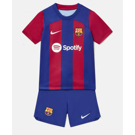 Kids Barcelona Thuis tenue 2023-24 Korte Mouw (+ Korte broeken)