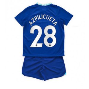 Kids Chelsea Cesar Azpilicueta #28 Thuis tenue 2022-23 Korte Mouw (+ Korte broeken)