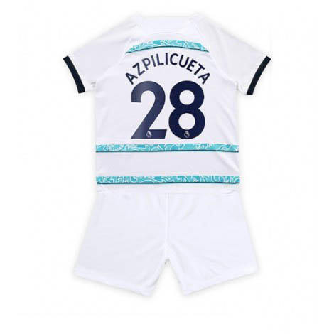 Kids Chelsea Cesar Azpilicueta #28 Uit tenue 2022-23 Korte Mouw (+ Korte broeken)