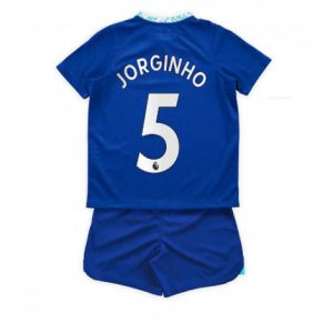 Kids Chelsea Jorginho #5 Thuis tenue 2022-23 Korte Mouw (+ Korte broeken)