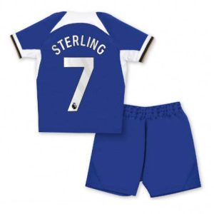 Kids Chelsea Raheem Sterling #7 Thuis tenue 2023-24 Korte Mouw (+ Korte broeken)