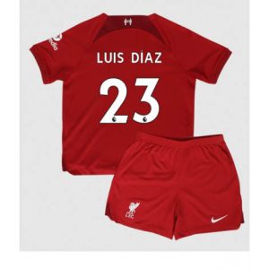 Kids Liverpool Luis Diaz #23 Thuis tenue 2022-23 Korte Mouw (+ Korte broeken)