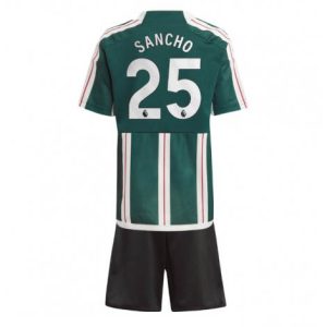 Kids Manchester United Jadon Sancho #25 Uit tenue 2023-24 Korte Mouw (+ Korte broeken)