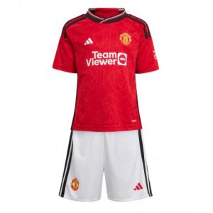 Kids Manchester United Thuis tenue 2023-24 Korte Mouw (+ Korte broeken)