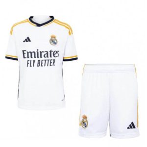 Kids Real Madrid Thuis tenue 2023-24 Korte Mouw (+ Korte broeken)