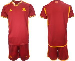 AS Roma Voetbalshirts Thuis tenue 2023-24 Korte Mouw (+ Korte broeken)