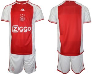 Ajax Voetbalshirts Thuis tenue 2023-24 Korte Mouw (+ Korte broeken)