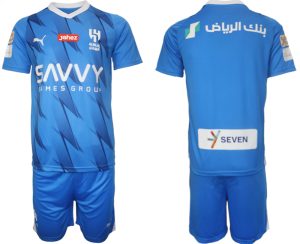 Al-Hilal SFC Voetbalshirts Thuis tenue 2023-24 Korte Mouw (+ Korte broeken)