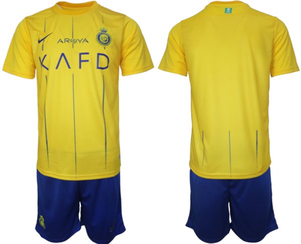 Al-Nassr FC Voetbalshirts Thuis tenue 2023-24 Korte Mouw (+ Korte broeken)