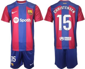 Andreas Christensen #15 Barcelona Voetbalshirts Thuis tenue 2023-24 Korte Mouw (+ Korte broeken)