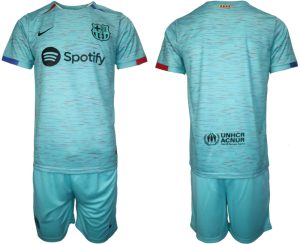 Barcelona Voetbalshirts Derde tenue 2023-24 Korte Mouw (+ Korte broeken)