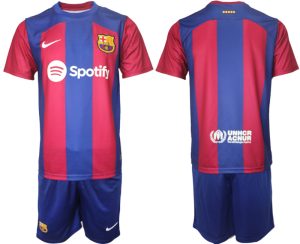 Barcelona Voetbalshirts Thuis tenue 2023-24 Korte Mouw (+ Korte broeken)