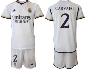 Daniel Carvajal #2 Real Madrid Thuis tenue 2023-24 Korte Mouw (+ Korte broeken)