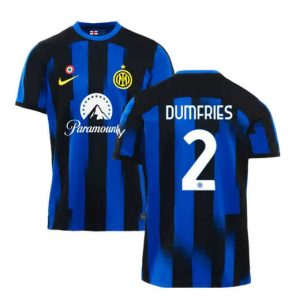 Denzel Dumfries #2 Inter Milan Voetbalshirts Thuis tenue 2023-24 Korte Mouw