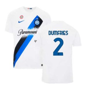 Denzel Dumfries #2 Inter Milan Voetbalshirts Uit tenue 2023-24 Korte Mouw