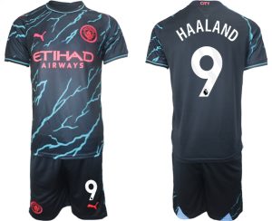 Erling Haaland #9 Manchester City Voetbalshirts Derde tenue 2023-24 Korte Mouw (+ Korte broeken)