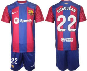 Ilkay Gundogan #22 Barcelona Voetbalshirts Thuis tenue 2023-24 Korte Mouw (+ Korte broeken)