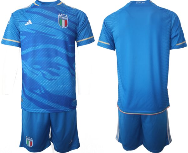 Italië Thuis tenue Voetbalshirts 2023 Korte Mouw (+ Korte broeken)