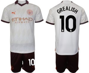 Jack Grealish #10 Manchester City Voetbalshirts Uit tenue 2023-24 Korte Mouw (+ Korte broeken)