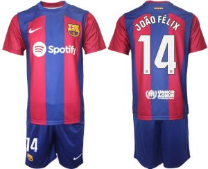Joao Felix #14 Barcelona Voetbalshirts Thuis tenue 2023-24 Korte Mouw (+ Korte broeken)