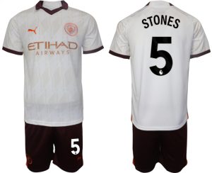 John Stones #5 Manchester City Voetbalshirts Uit tenue 2023-24 Korte Mouw (+ Korte broeken)