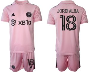 Jordi Alba #18 Inter Miami Voetbalshirts Thuis tenue 2023-24 Korte Mouw (+ Korte broeken)