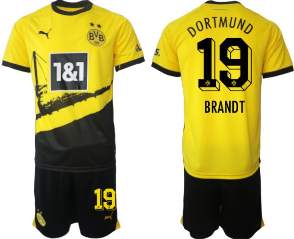 Julian Brandt #19 Borussia Dortmund Voetbalshirts Thuis tenue 2023-24 Korte Mouw (+ Korte broeken)
