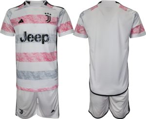 Juventus Voetbalshirts Uit tenue 2023-24 Korte Mouw (+ Korte broeken)