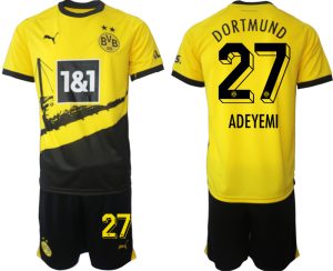 Karim Adeyemi #27 Borussia Dortmund Voetbalshirts Thuis tenue 2023-24 Korte Mouw (+ Korte broeken)