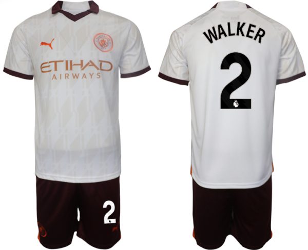 Kyle Walker #2 Manchester City Voetbalshirts Uit tenue 2023-24 Korte Mouw (+ Korte broeken)