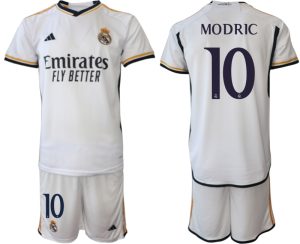 Luka Modric #10 Real Madrid Thuis tenue 2023-24 Korte Mouw (+ Korte broeken)