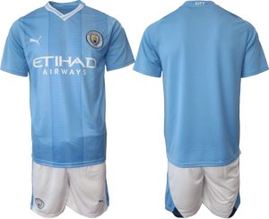 Manchester City Thuis tenue 2023-24 Korte Mouw (+ Korte broeken)