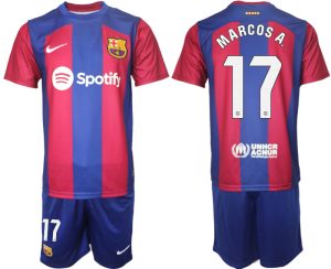 Marcos Alonso #17 Barcelona Voetbalshirts Thuis tenue 2023-24 Korte Mouw (+ Korte broeken)