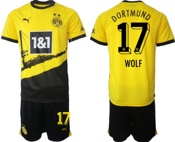 Marius Wolf #17 Borussia Dortmund Voetbalshirts Thuis tenue 2023-24 Korte Mouw (+ Korte broeken)